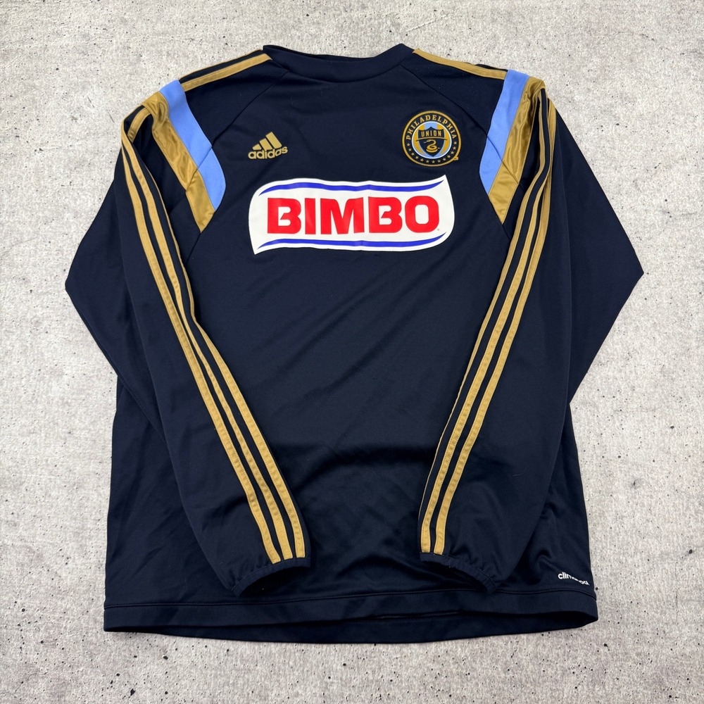 Adidas Philadelphia Union 2013 Navy Long Sleeve Warmup Training Top Mens Large